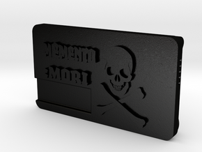 "Memento Mori" Belt Buckle  in Matte Black Steel