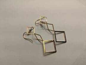 Box-y Earrings in Polished Brass