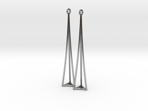 Triangle in Fine Detail Polished Silver: Medium