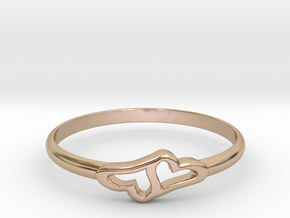 Merging Hearts in 14k Rose Gold Plated Brass: 6 / 51.5