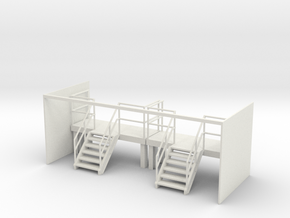 Factory Stairs in O - Wide - 2 sets in White Natural Versatile Plastic