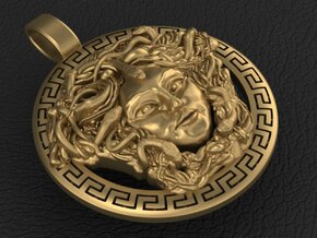 Medusa pendant in Fine Detail Polished Silver