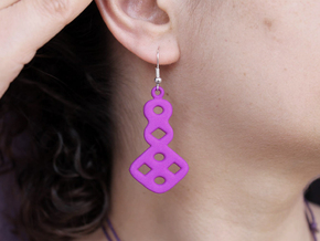 Circles & Squares Earrings in Purple Processed Versatile Plastic