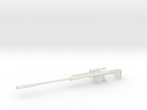 1:12 AS50 Sniper Rifle in White Natural Versatile Plastic: 1:12