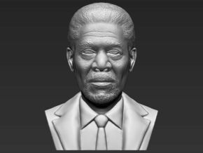 Morgan Freeman bust in White Natural Versatile Plastic