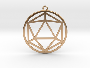 Icosahedron in Polished Bronze