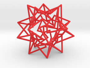 Star Dodecahedron in Red Processed Versatile Plastic
