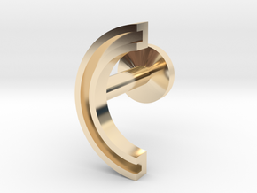 Letter C in 14k Gold Plated Brass