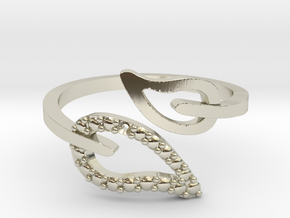 Adjustable Leaf Ring  in 14k White Gold