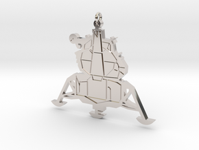 Lunar Lander Pendant in Rhodium Plated Brass