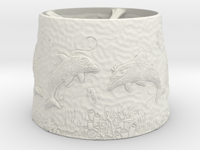 Dolphin Lampshade in White Natural Versatile Plastic