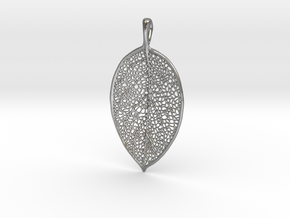 Silver Leaf Necklace in Natural Silver
