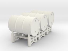 Drum rack with 3 drums - 1:50 in White Natural Versatile Plastic