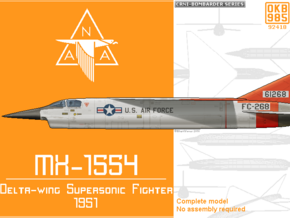 North American MX-1554 Fighter (F-102 Competitor) in Black Natural Versatile Plastic
