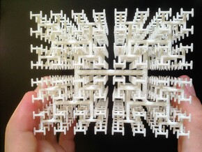 Space-Filling Fractal Tree, the H-Tree in 3D in White Natural Versatile Plastic