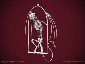 Wyvern Skeleton with Hanging Perch in White Natural Versatile Plastic