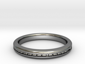3mm Morse Code Ring [Customisable] - US Size 8 in Polished Silver: 8 / 56.75