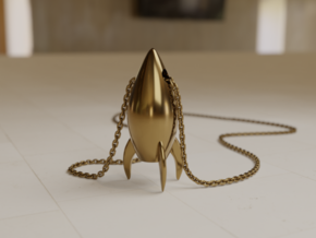Rocket pendant in Polished Brass
