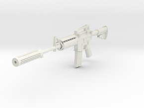 1/3rd Scale M4A1  With Suppressed  in White Natural Versatile Plastic