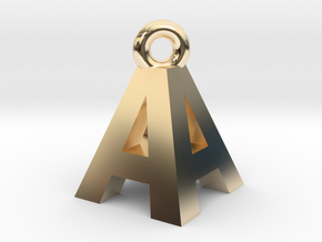 AA Pendant top in 14k Gold Plated Brass