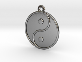 Engraveable Chinese Ying Yang Pendant  ~mk 2~ in Polished Silver
