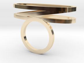 Hoola Hoop ring 03 in 14k Gold Plated Brass: 6 / 51.5