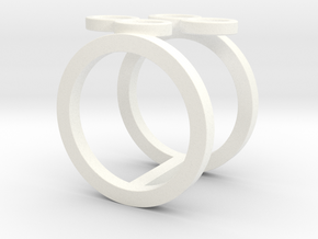 Bago ring 03 in White Processed Versatile Plastic: Small