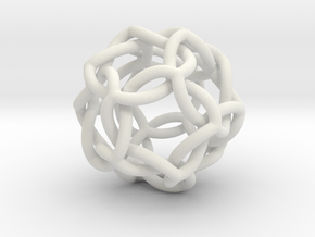 Icosahedral Knot thick in White Natural Versatile Plastic