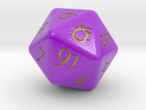 D20 D&D FFXIV Dice in Glossy Full Color Sandstone