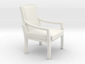 Arm Chair With Cushions in White Natural Versatile Plastic