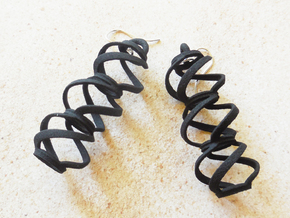 Swirl  - Earrings in Nylon Plastic in Black Natural Versatile Plastic