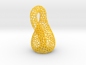 Klein Bottle - Cellular Weave (13cm/5Inch) in Yellow Processed Versatile Plastic