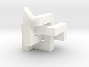 Cubic Knot Pendant 2 in White Processed Versatile Plastic