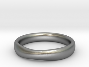 SMOOTH MOBIUS RING L in Natural Silver