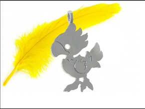 Baby Chocobo in Polished Silver