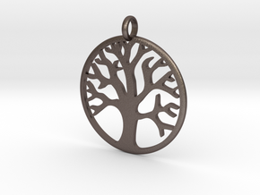 Tree Medallion in Polished Bronzed Silver Steel