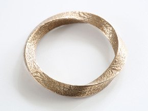 Mobius - minimalist ring, modern, avant garde in Polished Gold Steel