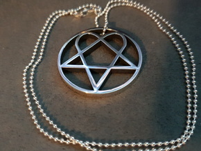 Heartagram Pendant in Antique Silver