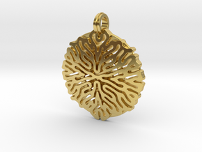 Reaction Diffusion Pendant #1 in Polished Brass
