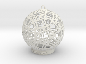 Christmas Ornament in White Natural Versatile Plastic: Small