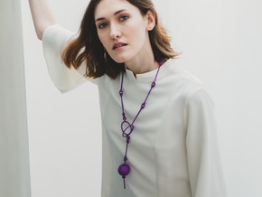 3d printed art inspired geometric necklace in Purple Processed Versatile Plastic