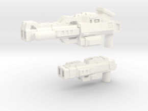 "LOCKOUT" Transformers Weapons Set (5mm post) in White Processed Versatile Plastic