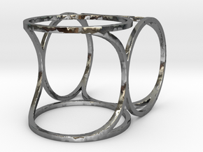 Offset Frame Ring in Polished Silver: 7 / 54