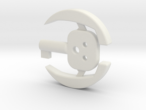 Concealed Cuff Key in White Natural Versatile Plastic