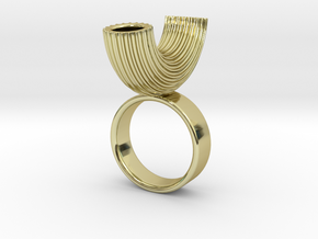 Macaroni Ring in 18k Gold Plated Brass