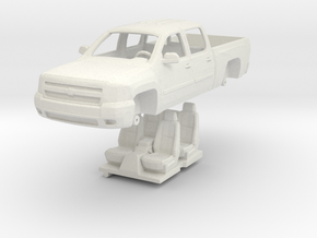 1:64 Chevy Silverado 4 door in White Natural Versatile Plastic