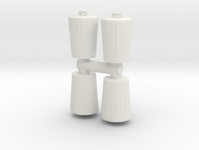 Trash can (x4) 1/72 in White Natural Versatile Plastic