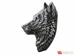 Proud Wolf animal head pendant jewelry in Natural Brass