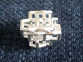 Diamond Twin Pendant in Natural Silver (Interlocking Parts)