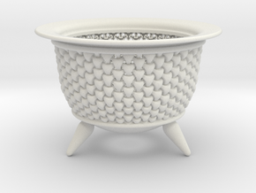 Neo Pot Circle Weave 3in.   in White Natural Versatile Plastic